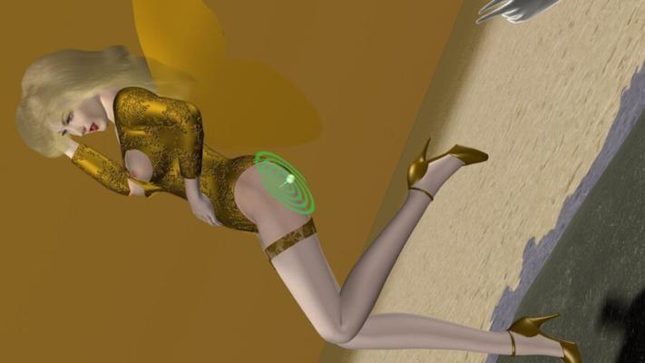 Petite île - Ange en justaucorps, collants et talons
