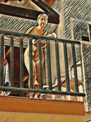 Sexy Balkon Damen