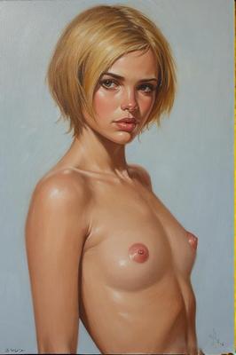 flat chest beauty AI