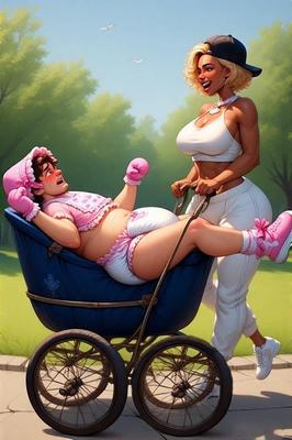 AI Adult Baby and Diaper Artwork Domestic Mix