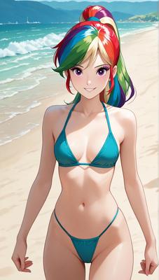 Sexy Regenbogenhaare Mädchen