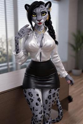 AI Gray Female Panther Secretary 