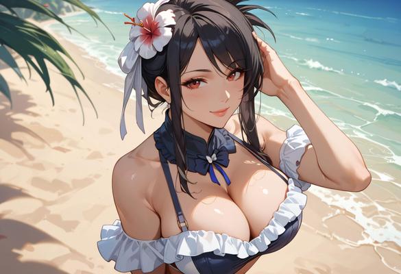 final fantasy tifa on the beach bikini and fucked