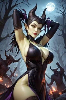 villainess Maleficent is horny woman