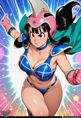 Dragonball Chi Chi in ihrem Schlachtoutfit