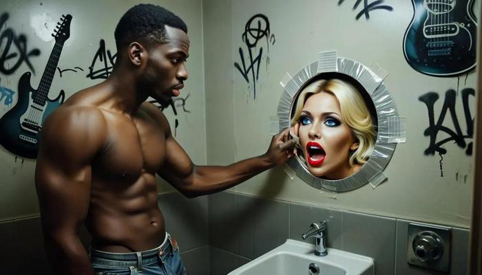 Ai Gloryhole en el baño de hombres en el Centro de Refugiados
